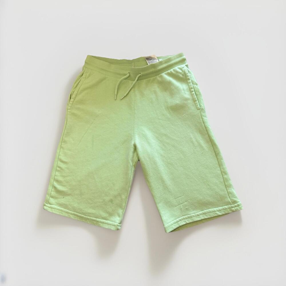 Girls Light Green Sweat Shorts Size 12 Drawstring Waist Cotton Blend Lightweight
